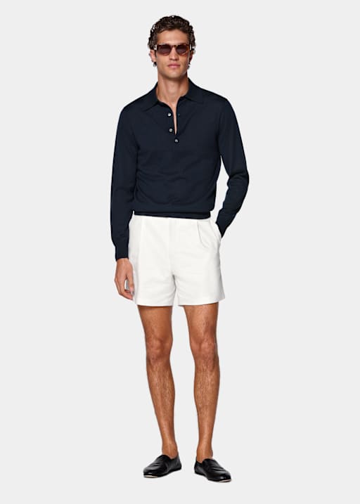 Blue Long Sleeve Polo