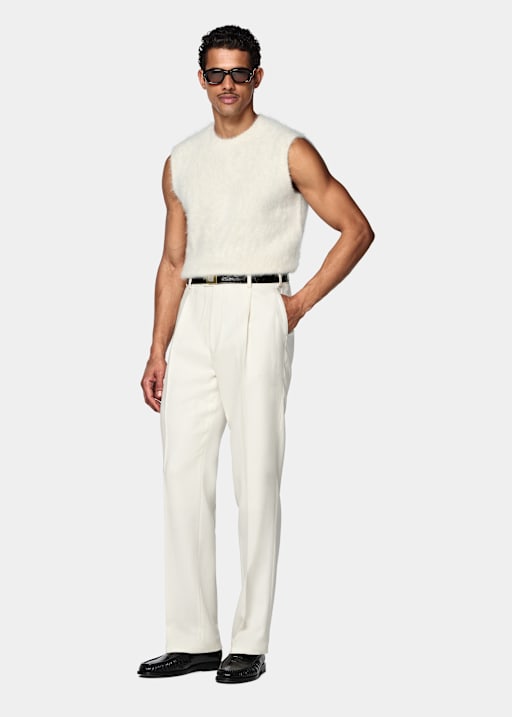Off-White Shaggy Sleeveless Crewneck