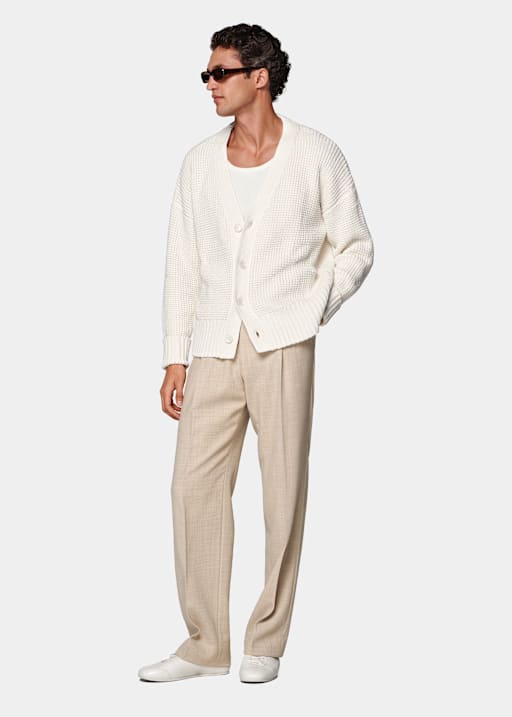 Off-White Crochet Oversized Cardigan