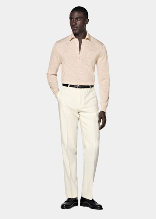 Sand Long Sleeve Polo