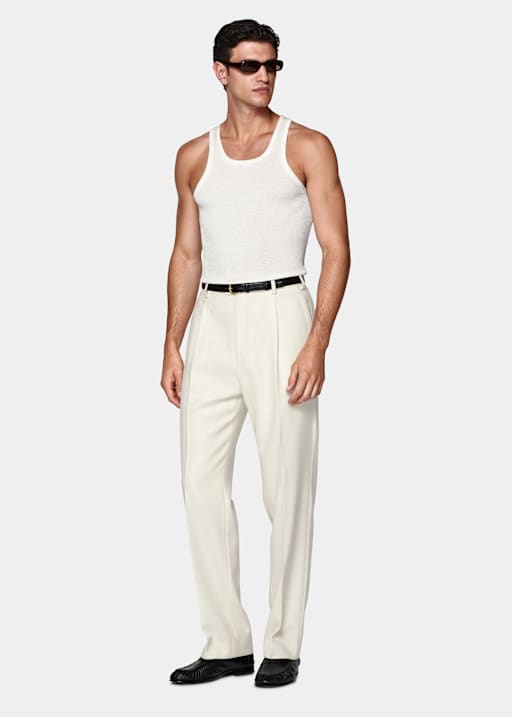 Off-White Ribbed Tank Top