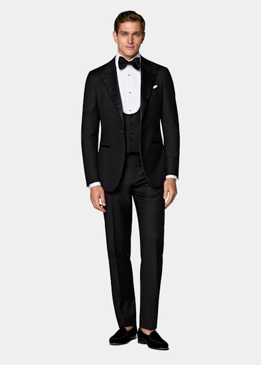 Black Three-Piece Tailored Fit Havana Tuxedo