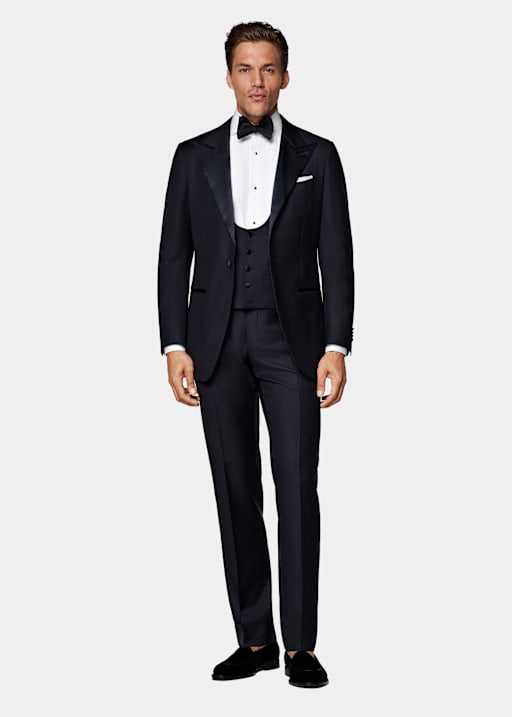 Navy Three-Piece Tailored Fit Havana Tuxedo