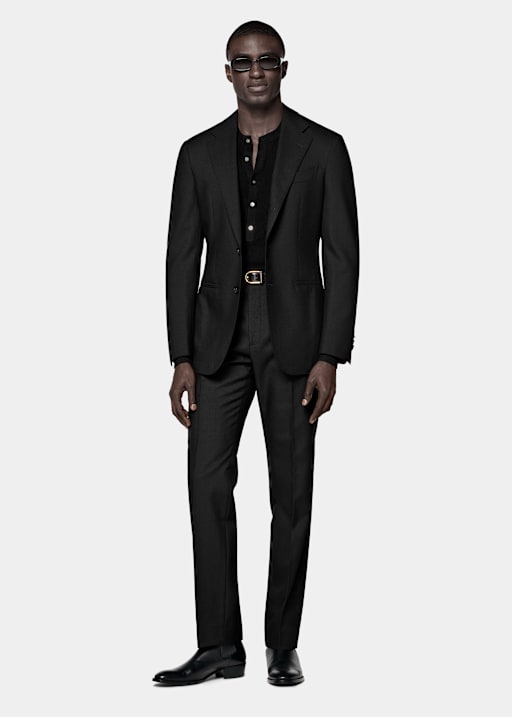 Black Tailored Fit Havana Suit