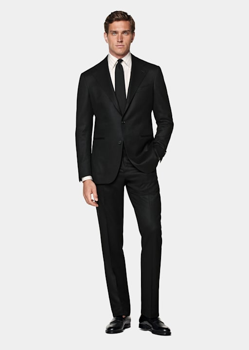 Black Relaxed Fit Roma Suit