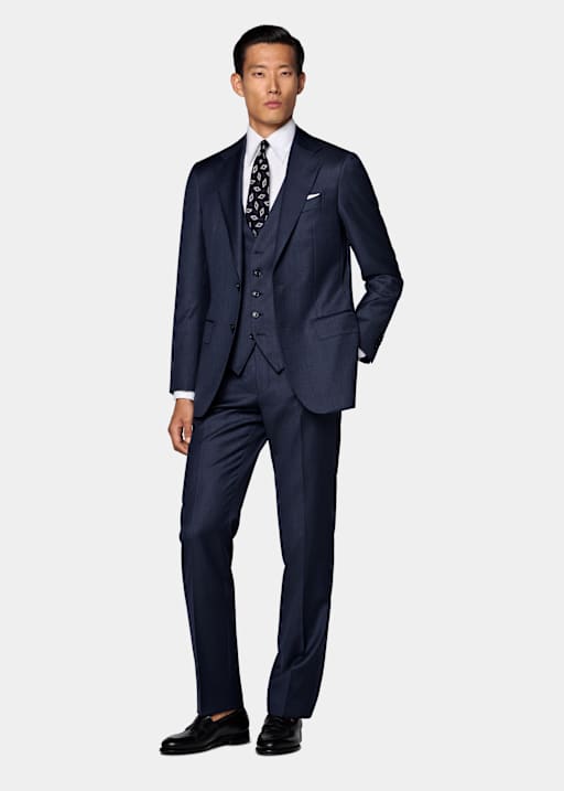 Havana Anzug dreiteilg mittelblau Tailored Fit