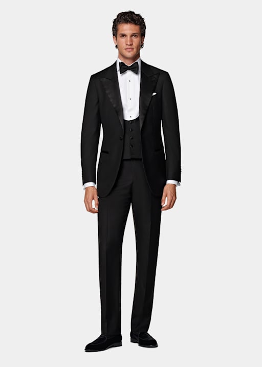 Black Three-Piece Tailored Fit Havana Tuxedo