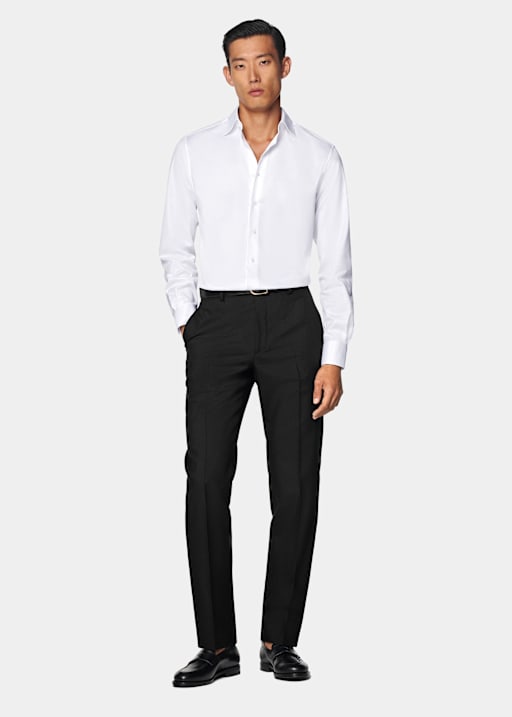 White Twill Tailored Fit Shirt