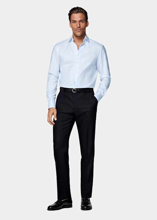 Light Blue Striped Oxford Shirt