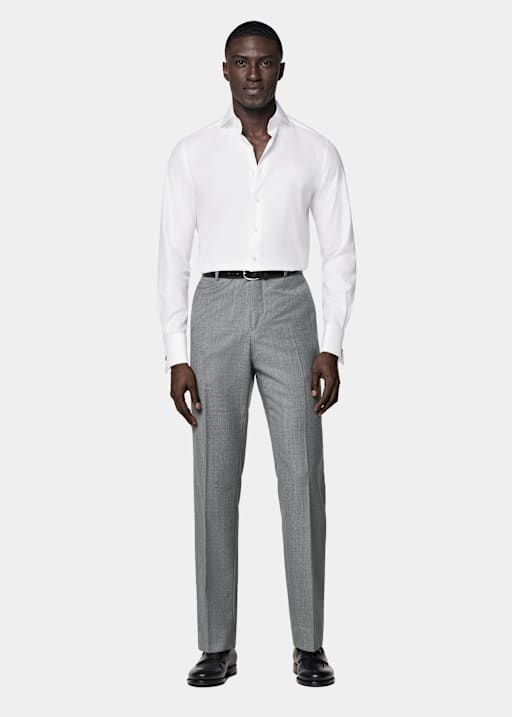 White Double Cuff Tailored Fit Shirt