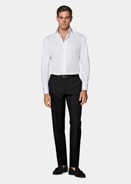 White Twill Tailored Fit Shirt