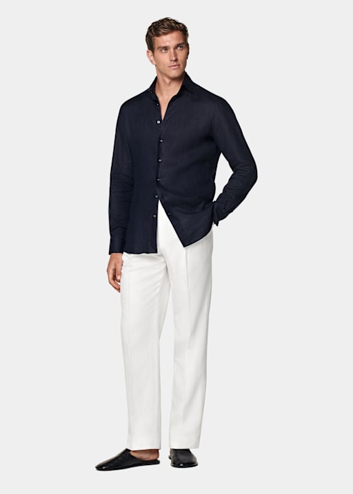 Navy Tailored Fit Shirt