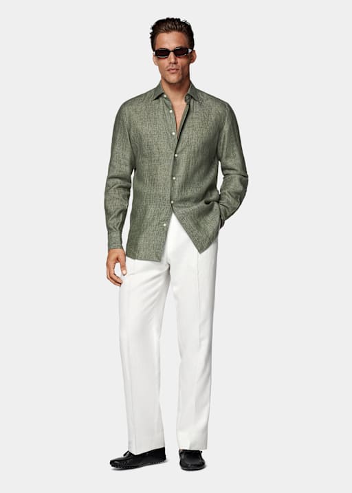 Green Tailored Fit Shirt