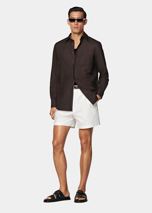 Dark Brown Wool Overshirt