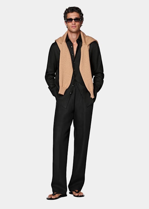 Chemise en lin noire