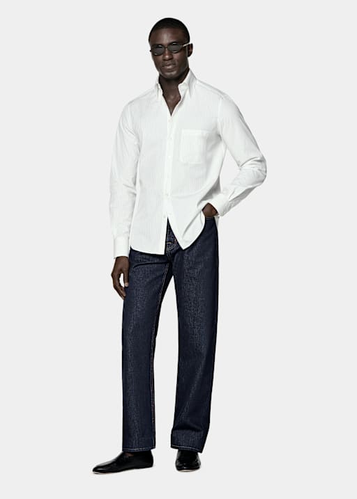 Black Striped Cotton Shirt