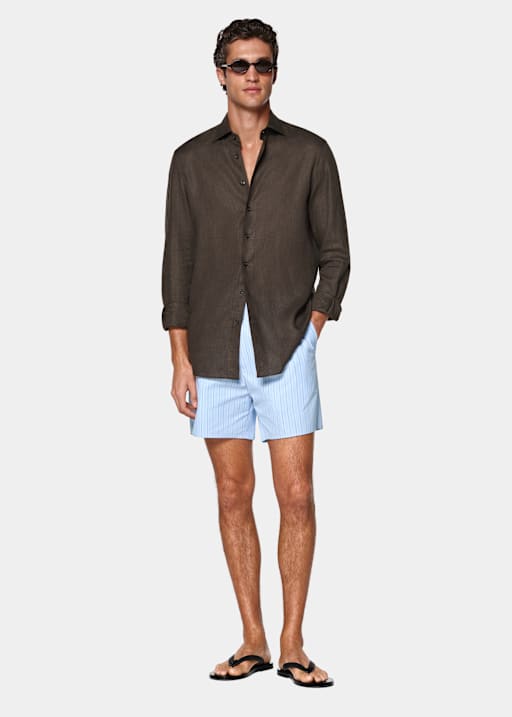 Dark Brown Linen Shirt