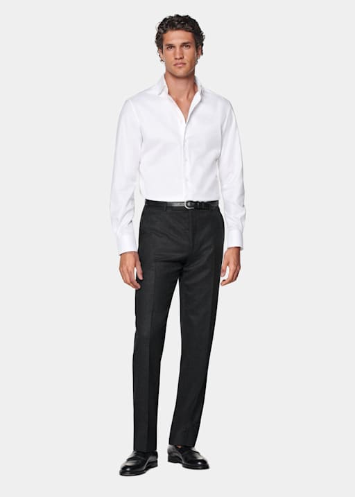 White Twill Tailored Fit Shirt