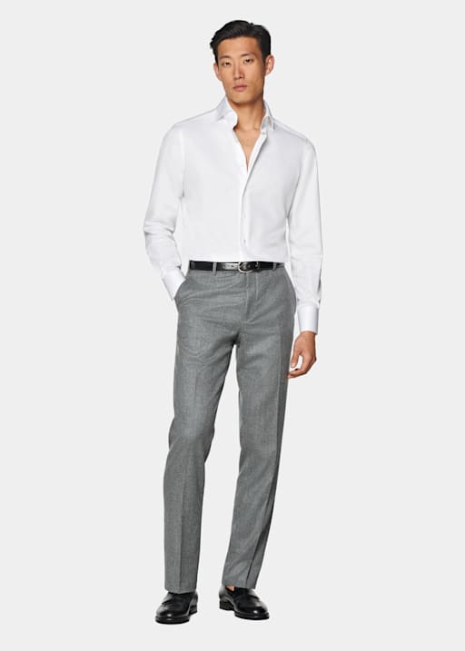 White Twill Tailored Fit Shirt