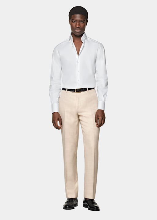 Chemise coupe tailored en popeline blanche