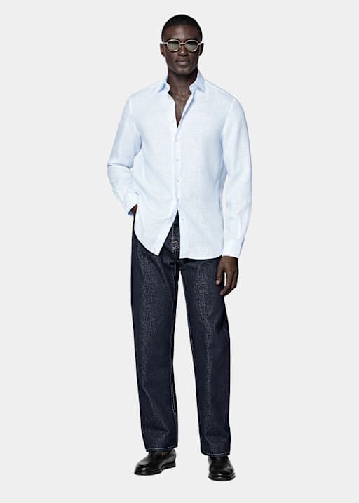 Light Blue Linen Shirt