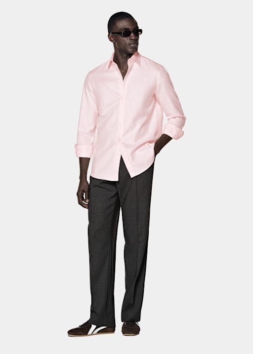 Pink Cotton Flannel Shirt