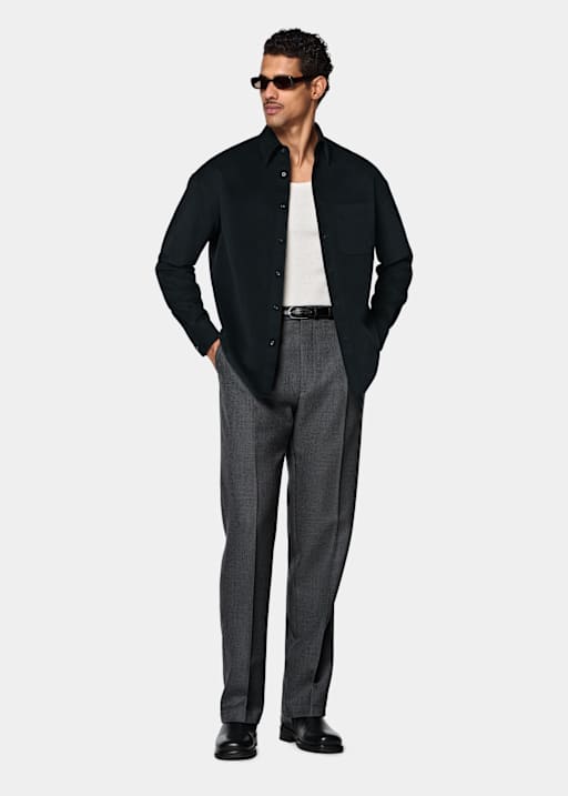 Surchemise noire en coton