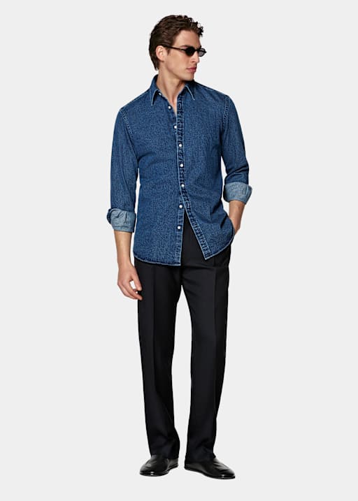 Navy Denim Shirt