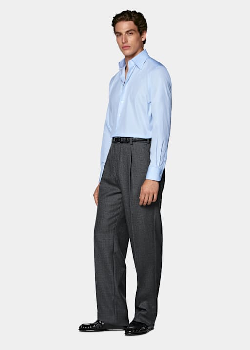 Light Blue Point Collar Shirt