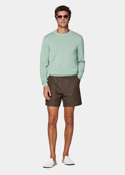 Dark Brown Straight Leg Shorts