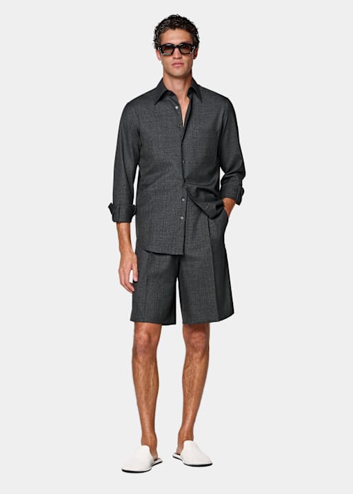 Dark Grey Wide Leg Shorts