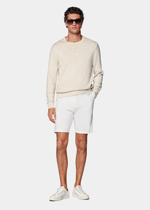 Short Slim Leg blanc cassé