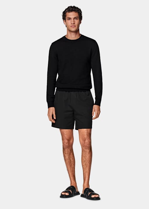 Black Straight Leg Shorts