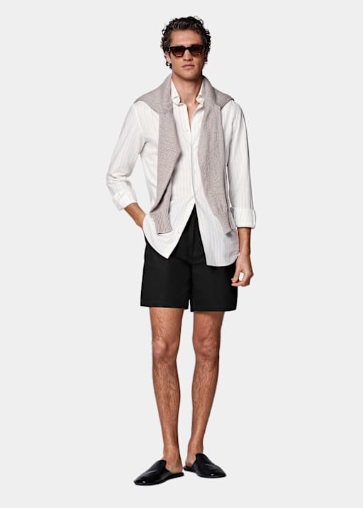 Black Straight Leg Shorts
