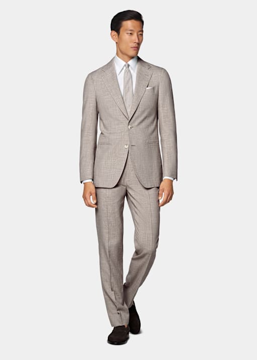 Light Taupe Tailored Fit Havana Suit