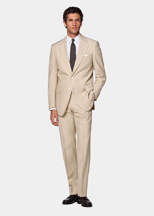 Light Taupe Tailored Fit Milano Suit