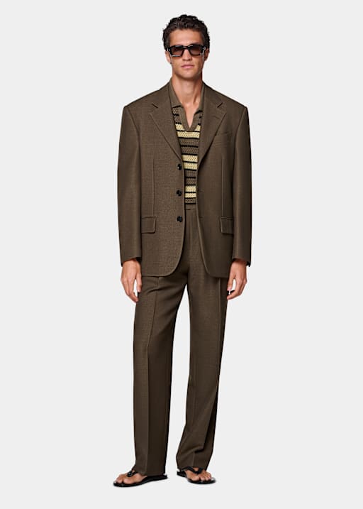 Mid Brown Relaxed Fit Brera Suit