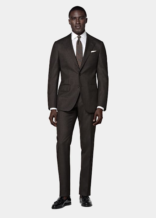 Dark Brown Perennial Tailored Fit Havana Suit