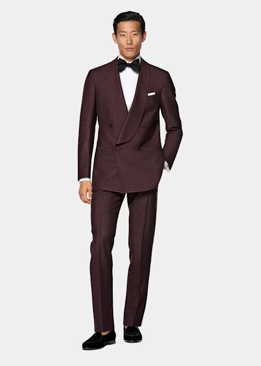 Burgundy Tailored Fit Milano Tuxedo