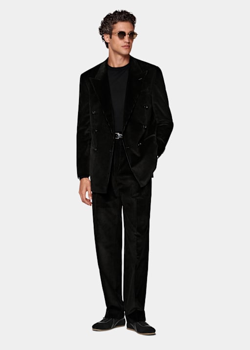 Black Relaxed Fit Roma Suit