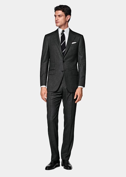 Dark Grey Tailored Fit Milano Suit