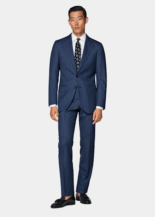 Mid Blue Perennial Tailored Fit Havana Suit