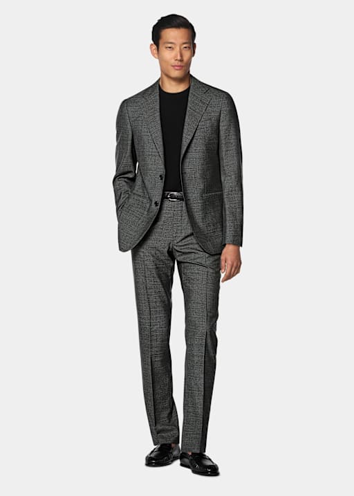 Mid Grey Checked Perennial Tailored Fit Havana Suit