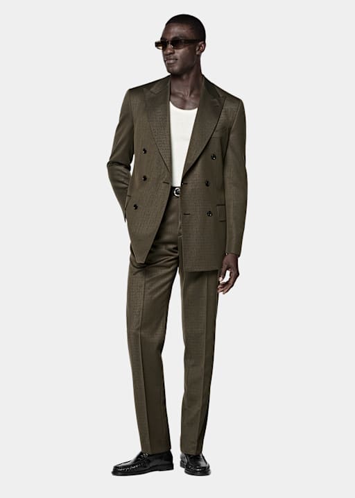 Traje Milano tailored fit verde oscuro