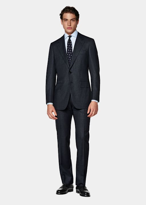 Milano Anzug navy kariert Tailored Fit