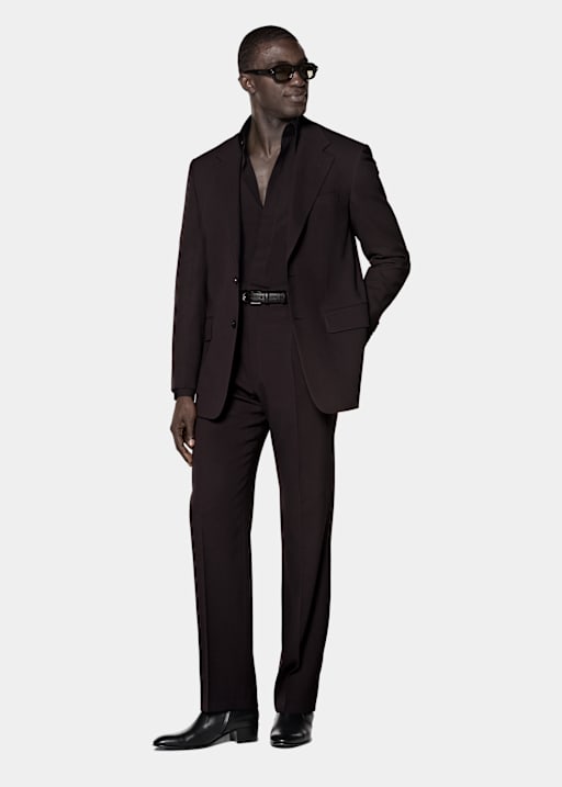 Costume Roma coupe Relaxed rouge fonc&eacute;