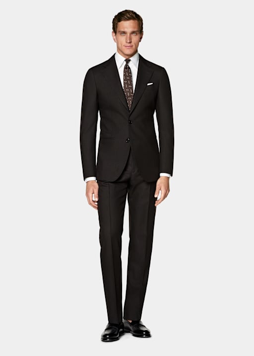 Abito Havana marrone scuro pied-de-poule tailored fit