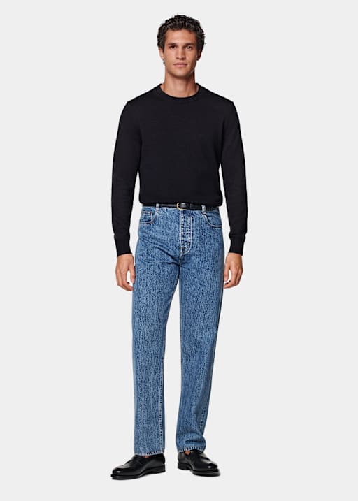 Mid Blue Straight Leg Jeans