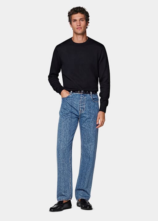 Jeans mittelblau Straight Leg tapered