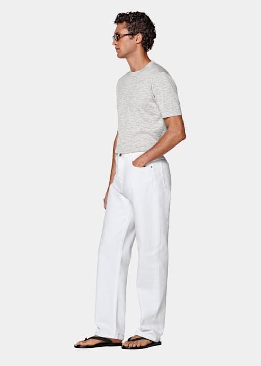 White Straight Leg Jeans
